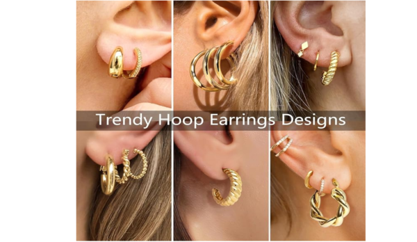 Adoyi 9 Pairs Gold Hoop Earrings Set for Womens - Image 2