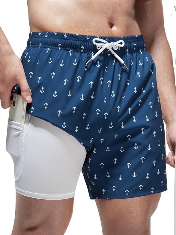 Arcweg Mens Swimming Trunks 2 in 1 with Boxer Liner