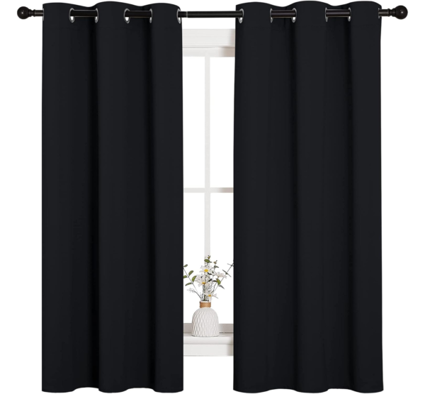 NICETOWN Blackout Curtains (2 Panels, 42x63 Inches, Black)