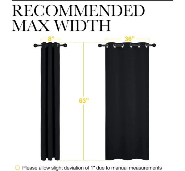 NICETOWN Blackout Curtains (2 Panels, 42x63 Inches, Black) - Image 2