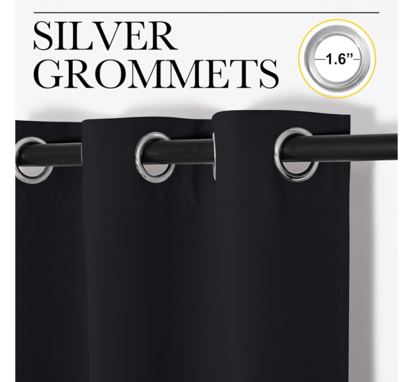 NICETOWN Blackout Curtains (2 Panels, 42x63 Inches, Black) - Image 3