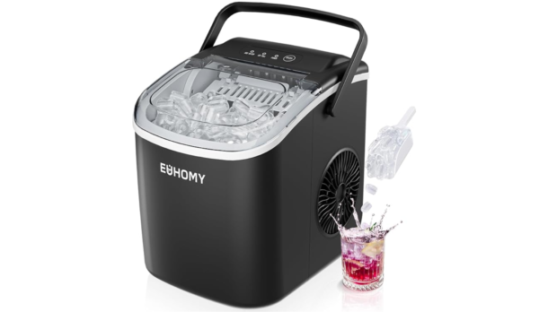 EUHOMY Countertop Ice Maker Machine with Handle