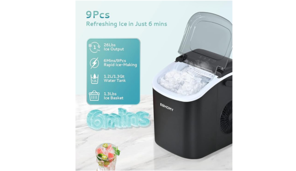 EUHOMY Countertop Ice Maker Machine with Handle - Image 2