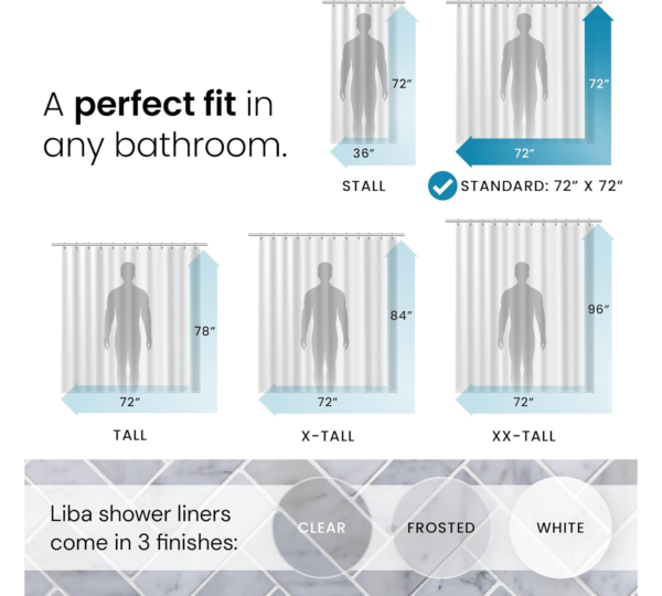 LiBa Bathroom Shower Curtain Waterproof - Image 2