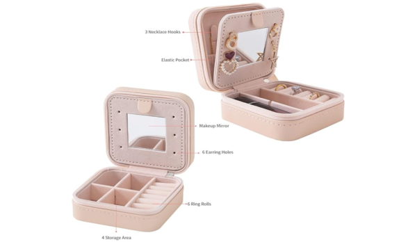 KElofoN Travel Jewelry Case and Organizer with Mirror - Image 2