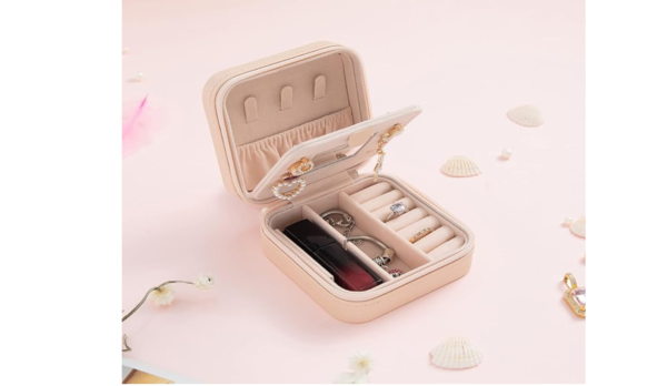 KElofoN Travel Jewelry Case and Organizer with Mirror - Image 3