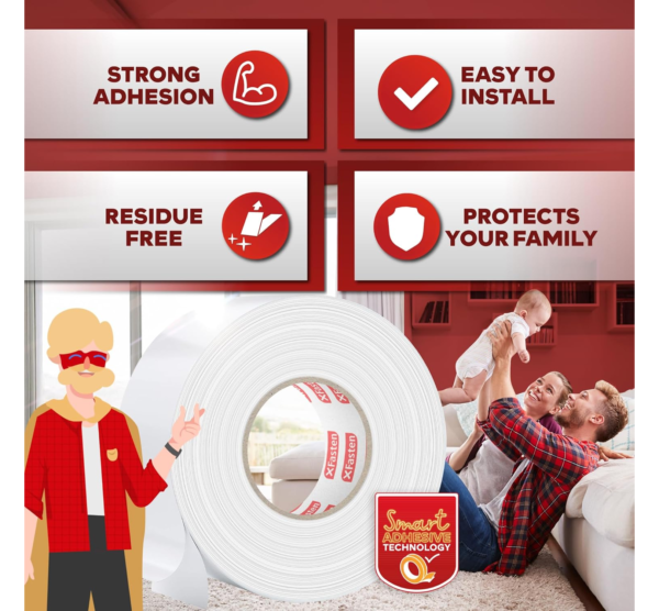 XFasten Double Sided Carpet Tape for Area Rugs 2 Inch x 30 Yards - Image 3
