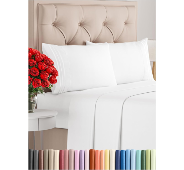 Full Size 4 Piece Sheet Set - Comfy Breathable & Cooling Bed Sheets Set