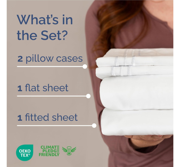 Full Size 4 Piece Sheet Set - Comfy Breathable & Cooling Bed Sheets Set - Image 2