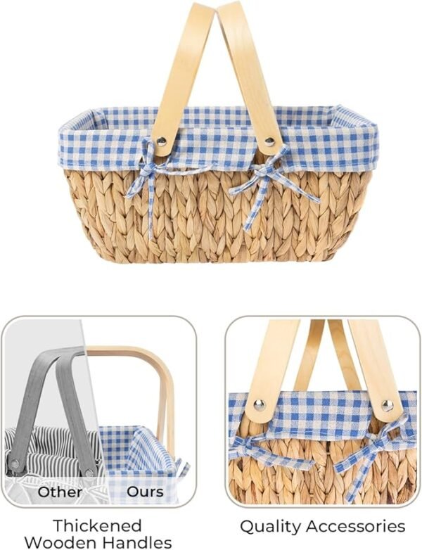 StorageWorks Wicker Basket with Washable Linner - Image 2